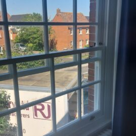 Accoya and sapele sliding sash and casement windows with slim double glazing installed in North Curry, Somerset