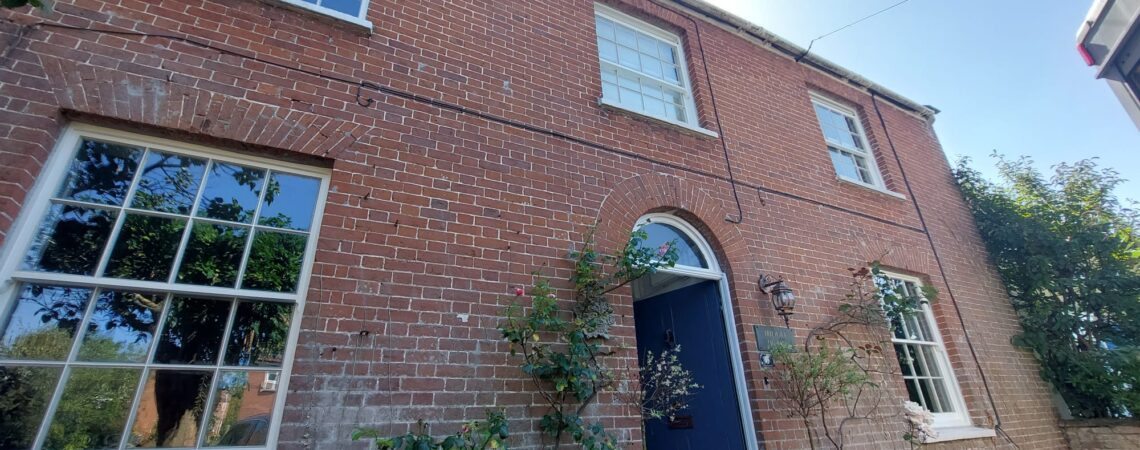 Accoya and sapele sliding sash and casement windows with slim double glazing installed in North Curry, Somerset