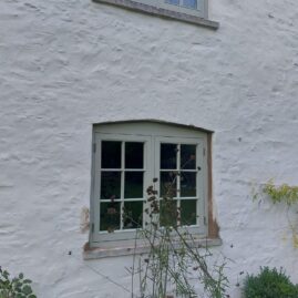 Accoya and hardwood flush casement windows and doors installed at Coleshop Farm in Wedmore, Somerset