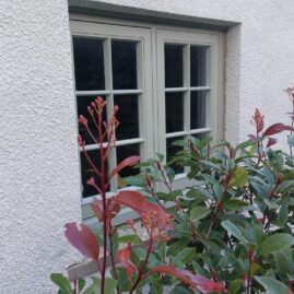 Accoya and hardwood flush casement windows and doors installed at Coleshop Farm in Wedmore, Somerset