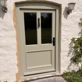 Accoya and hardwood flush casement windows and doors installed at Coleshop Farm in Wedmore, Somerset