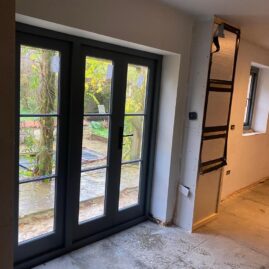 Bespoke french door set dual-colour finish in Somerset