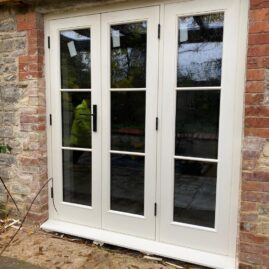 Bespoke french door set dual-colour finish in Somerset